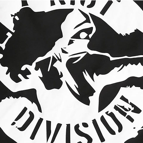 Irregular Zip Up Print Cargo Jacket - Anagoc