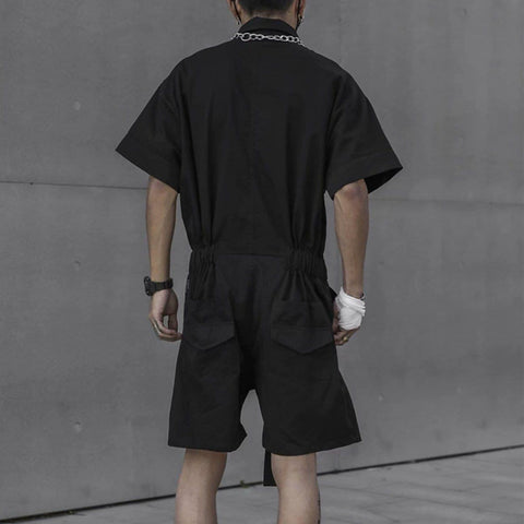 Functional Button Belt Jumpsuit - Anagoc