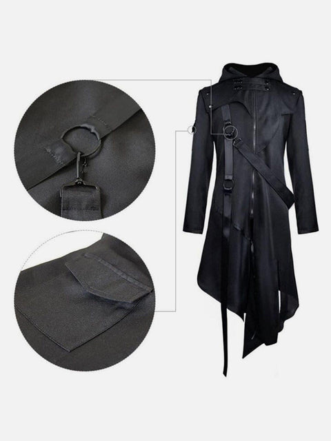 Medieval Retro Irregular Ribbons Long Cloak - Anagoc