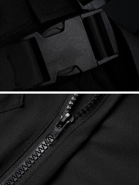 Techwear Personalized Belt Chain Cargo Overalls - Anagoc