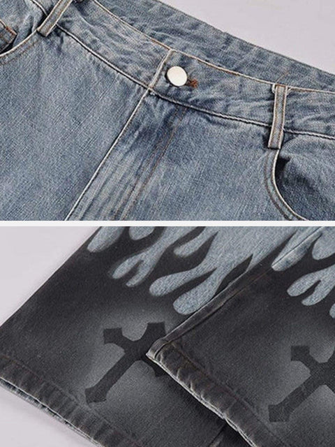 Nev Flame & Cross Vibe Jeans - Anagoc