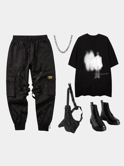 Graffiti Silhouette Graphic Tee - Anagoc
