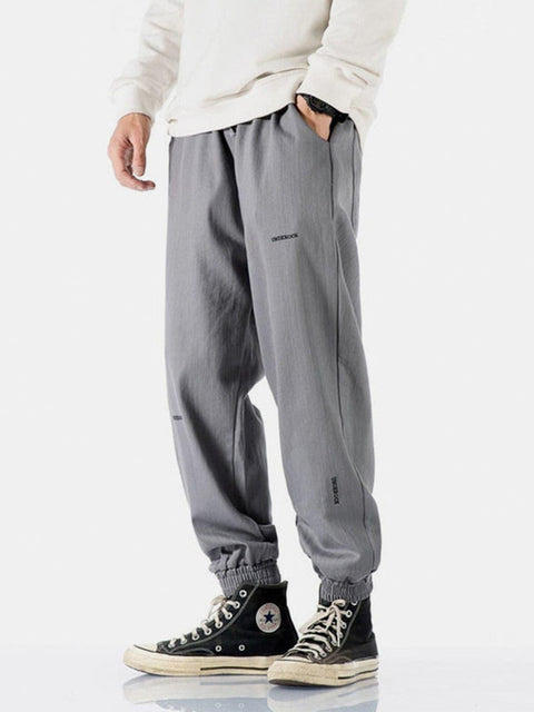Letter Embroidery Harem Pants - Anagoc