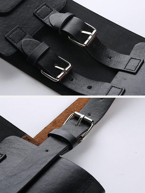 Personalized Punk Strap PU Sling Vest - Anagoc
