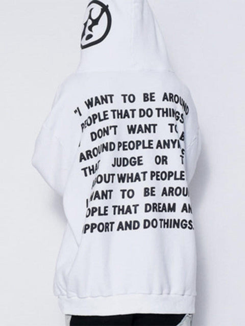 Bear Full Letters Oversized Washed Hoodie - Anagoc
