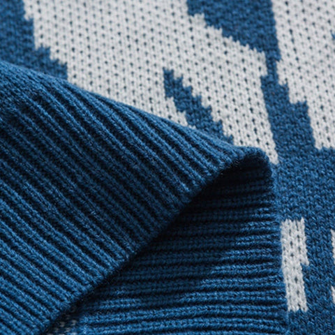 Crowd Print Knitted Sweater - Anagoc