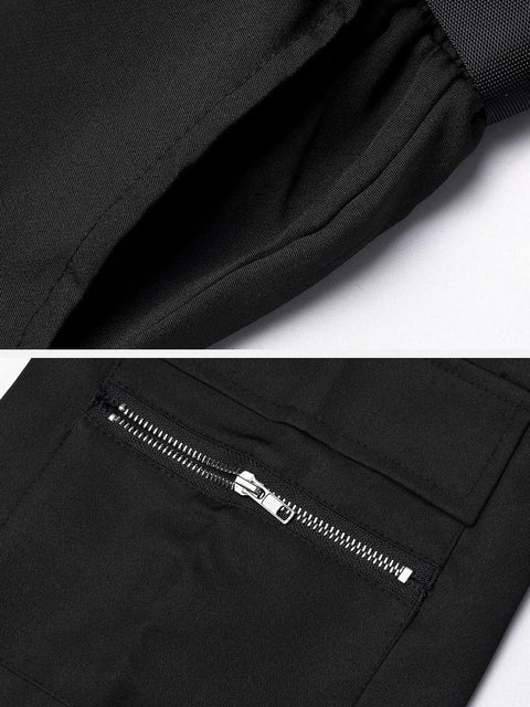 Techwear Personalized Belt Chain Cargo Overalls - Anagoc