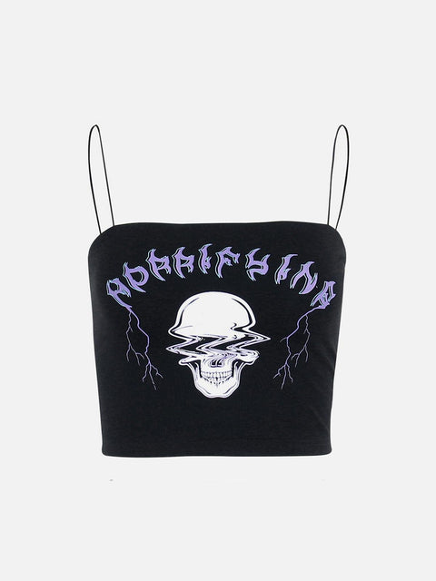 Dark Skull Print Vest - Anagoc