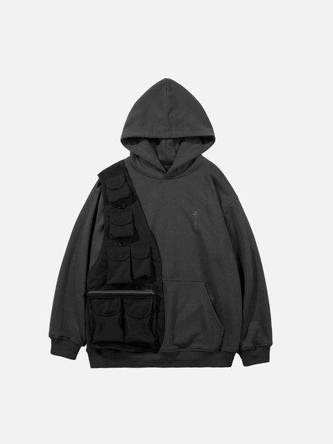 Patchwork Vest Hoodie - Anagoc