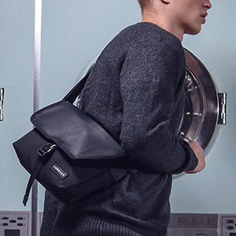 Buckle PU Messenger Bag - Anagoc