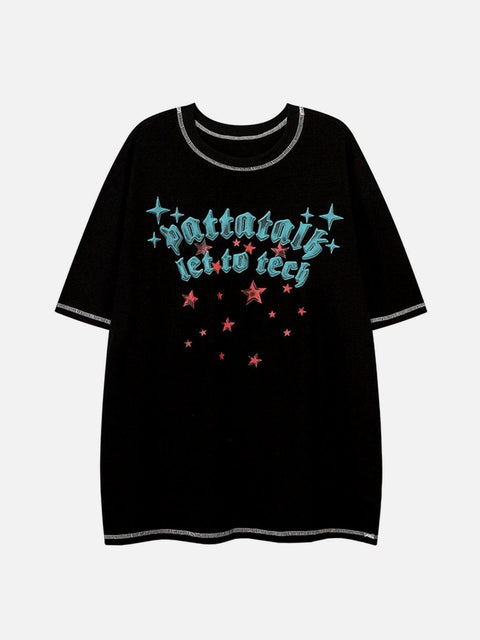 Letter Stars Graphic Tee - Anagoc