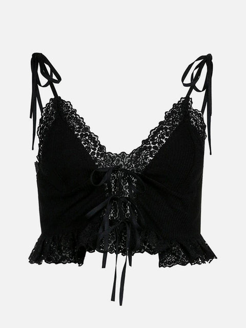 Tie Rope Lace Vest - Anagoc