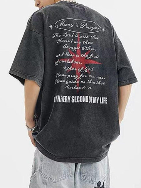 Letter Graphic Oversized Tee - Anagoc