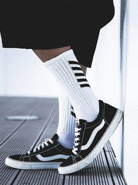 Striped Skateboard Socks 1PC - Anagoc