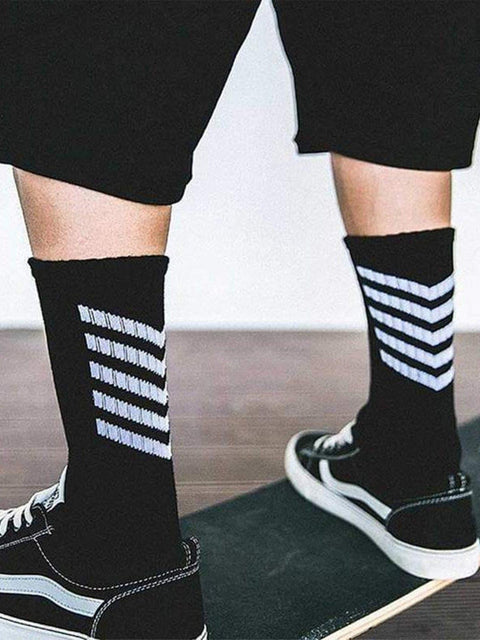 Striped Skateboard Socks 1PC - Anagoc