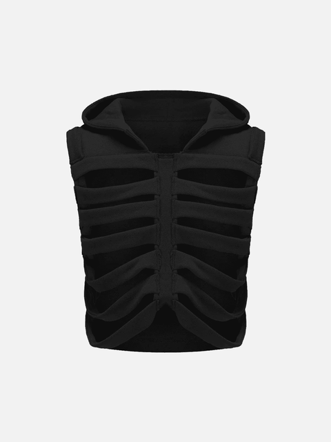 Cutout Hooded Vest - Anagoc