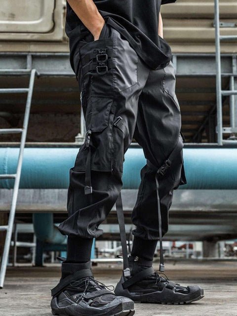 Function Techwear Ribbons Cargo Pants - Anagoc