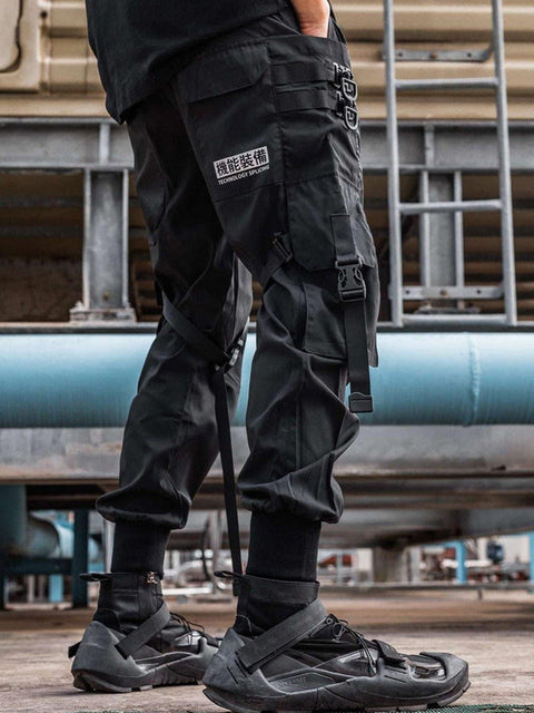 Function Techwear Ribbons Cargo Pants - Anagoc