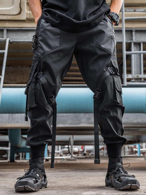 Function Techwear Ribbons Cargo Pants - Anagoc