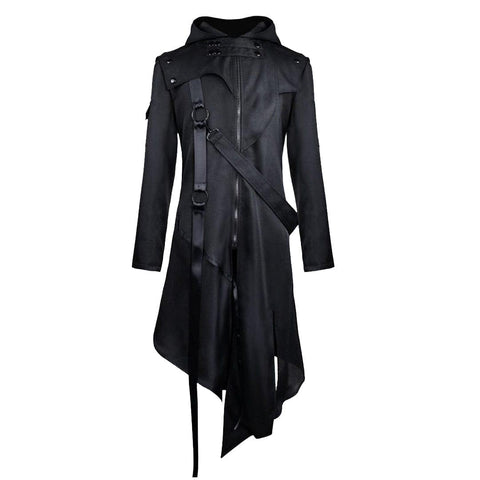Dark Irregular Ribbons Long Jacket - Anagoc