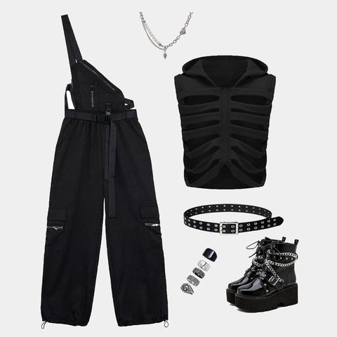 Cutout Hooded Vest - Anagoc