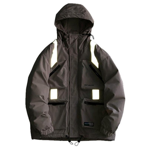 Multi-pocket Reflective Down Jacket - Anagoc