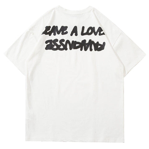 Fire Flame Heart Print Tee - Anagoc