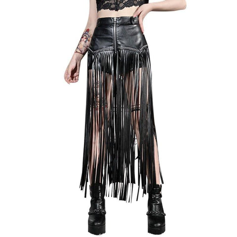 Rivet Chain Tassel Skirt - Anagoc