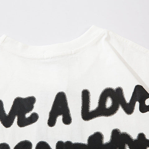 Fire Flame Heart Print Tee - Anagoc