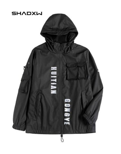 Black Cargo Jacket Mens - Anagoc