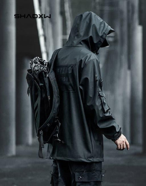 Black Cargo Jacket Mens - Anagoc