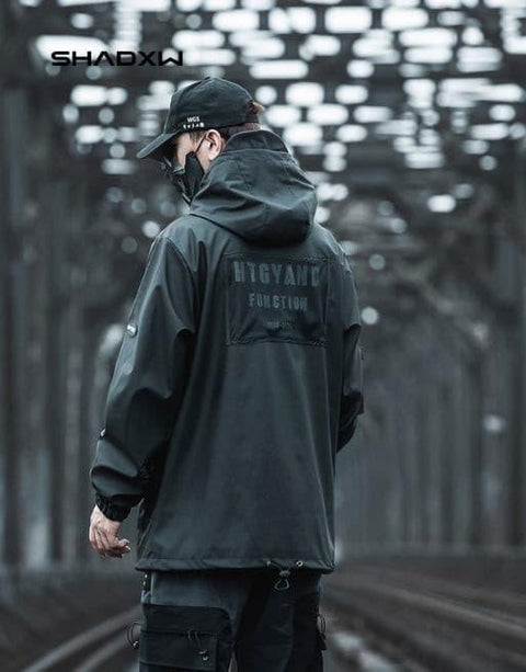 Black Cargo Jacket Mens - Anagoc