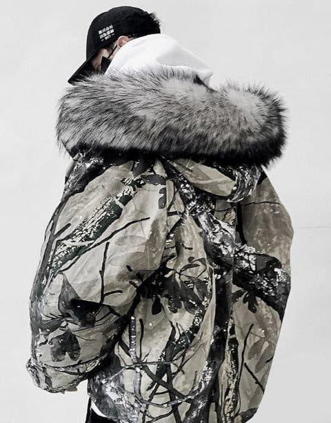 Cargo Jacket with Fur - Anagoc