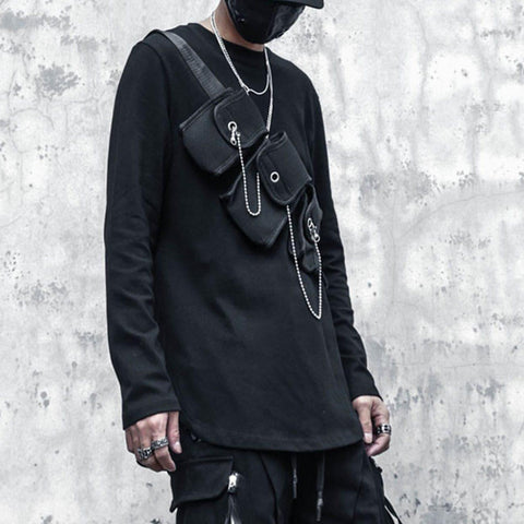 Dark Cross Print Sweatshirt - Anagoc
