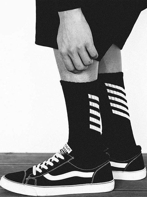 Striped Skateboard Socks 1PC - Anagoc