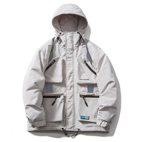 Multi-pocket Reflective Down Jacket - Anagoc