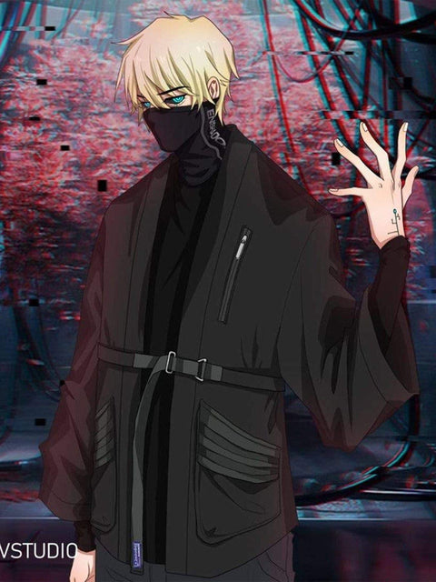 Cyberpunk Dark Ninja Cardigan Jacket - Anagoc