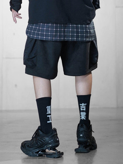 Patchwork Embroidery Cargo Shorts - Anagoc