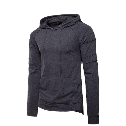 Solid Patchwork Hoodies - Anagoc