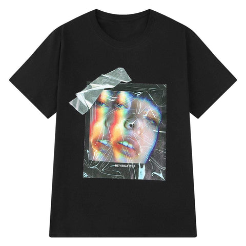 Refracting Face Print Tee - Anagoc