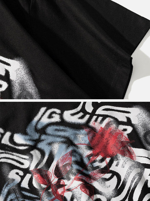 Abstract Letters Graphic Tee - Anagoc