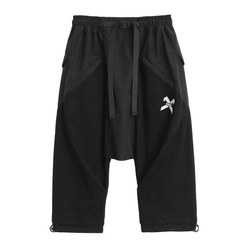 Multi Pockets Drawstring Calf Pants - Anagoc