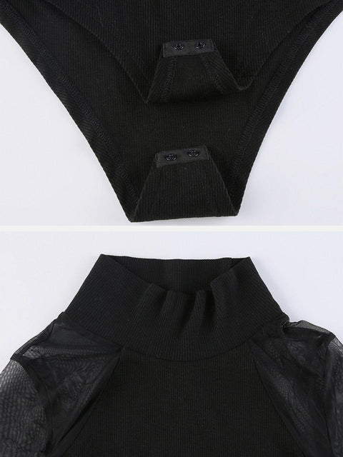 Sexy Mesh Patchwork Jumpsuit - Anagoc