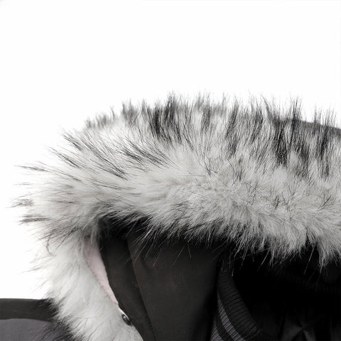 Detachable Fur Collar Hat Winter Coat - Anagoc