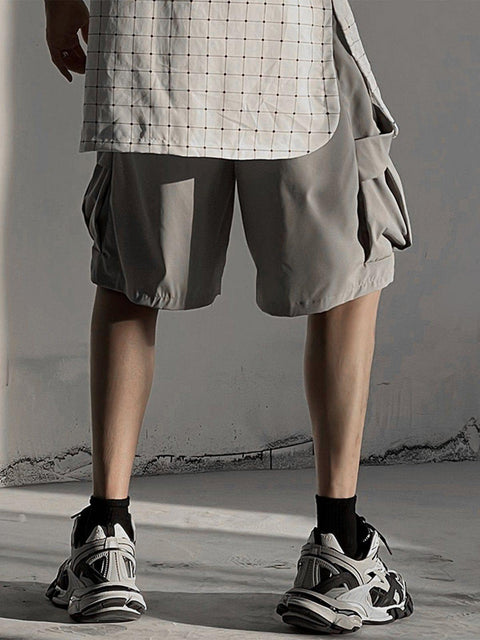 Dark Embroidery Cargo Shorts - Anagoc