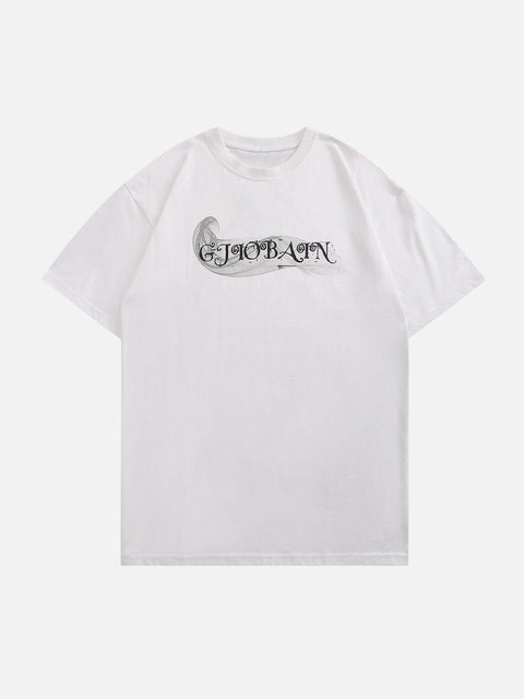Smoking Skeleton Print Tee - Anagoc