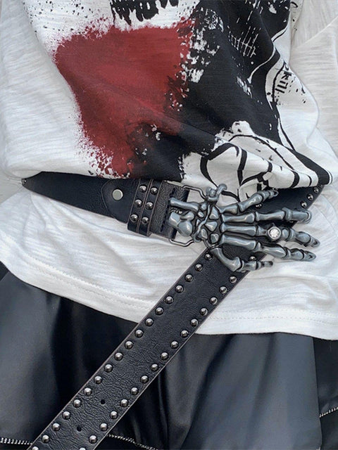 Skeleton Hand Rivets Belt - Anagoc