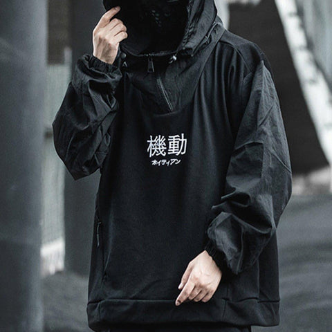 Dark Patchwork Embroidery Hoodies - Anagoc