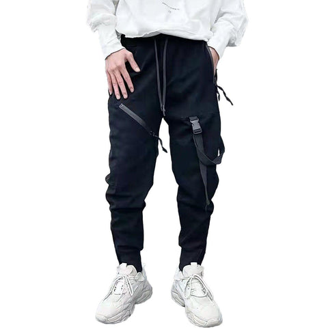 Ribbons Buckle Cargo Pants - Anagoc