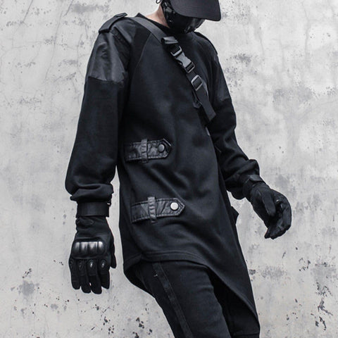 Dark Function Asymmetric Patchwork Sweatshirt - Anagoc